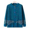 New Style Grandma Wear Autumn and Winter Sweater Knitted Sweater Cardigan Middle-aged and Elderly Mother Wear Jacket Autumn Old Lady Clothes