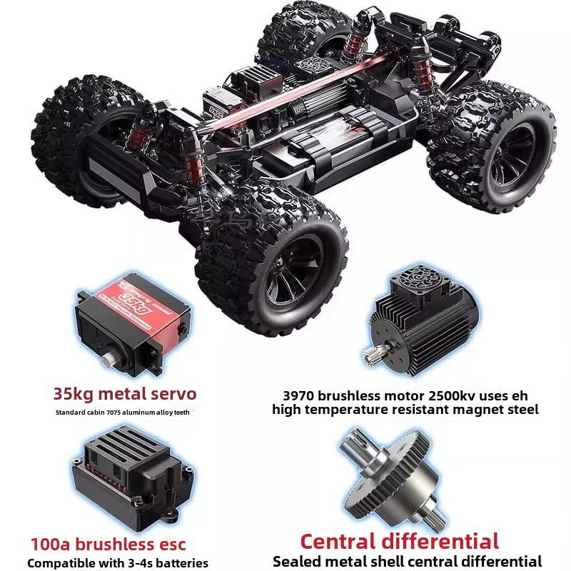 New Little Monster 1/10 Full Scale 2.4G Brushless High Speed RC Professional Adult Off-road Remote Control Car RC Car Children's Toy Boy Gift