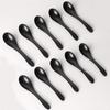 Cook Tea Melamine Spoon Set Udon Soup Spoon Black Japanese Chopsticks, Short Spoon 10p, 10 Pieces, Korean Popular Tableware
