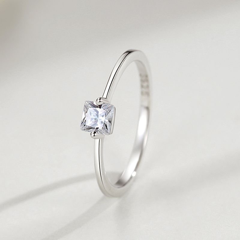 Tancise Classic 925 Sterling Silver  Zircon Ring Ladies Jewelry Wedding Promise Party Gift