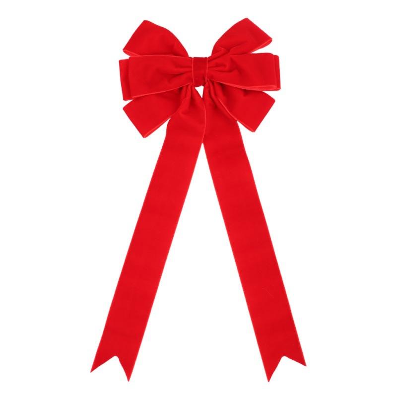 2pcs Cute Christmas Tree Bow Velvet Elegant Gift Wrapping Bow Large Home Decoration Scene Pendant for Wreaths Garlands