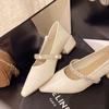 French Fairy Pointed High Heels Summer Temperament All-match Thick Heel Single Shoes Women's Shoes