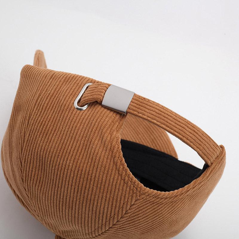 New Autumn and Winter Corduroy Solid Color Baseball Hat Outdoor Simple Casual Letter Duck Tongue Cold Warm Men and Women Hat