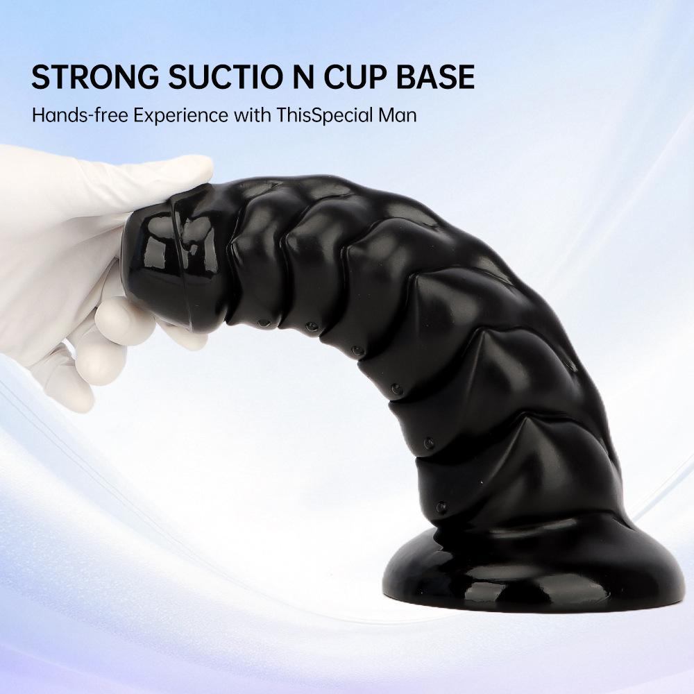 Giant PVC Anal Plug with Suction Cup Large Size Spiral Butt Plug Beads Anus Expander Masturbator Sex Toy