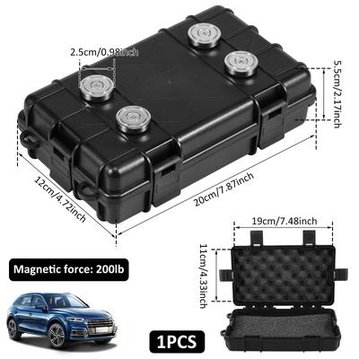 1/2 Piezas Caja Portallaves Magnética Nueva Mejorada Impermeable y a Prueba de Polvo Esconder Caja de Llaves de Coche Debajo del Coche Almacenamiento de Llaves Magnético para Uso en Exteriores