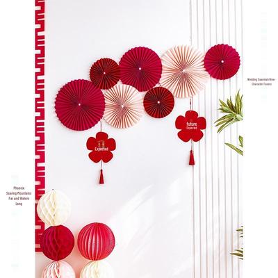 Wedding Room & Bedroom Decoration: Paper Fan & Flower Wall for Living Room, Stairs, & New Home.