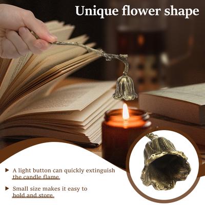 Kerzenlöscher Aluminiumlegierung Kerzenlöscher Exquisite Kerzen Schirm Blumenform Kerzenlöscher für Tisch Heimdekoration