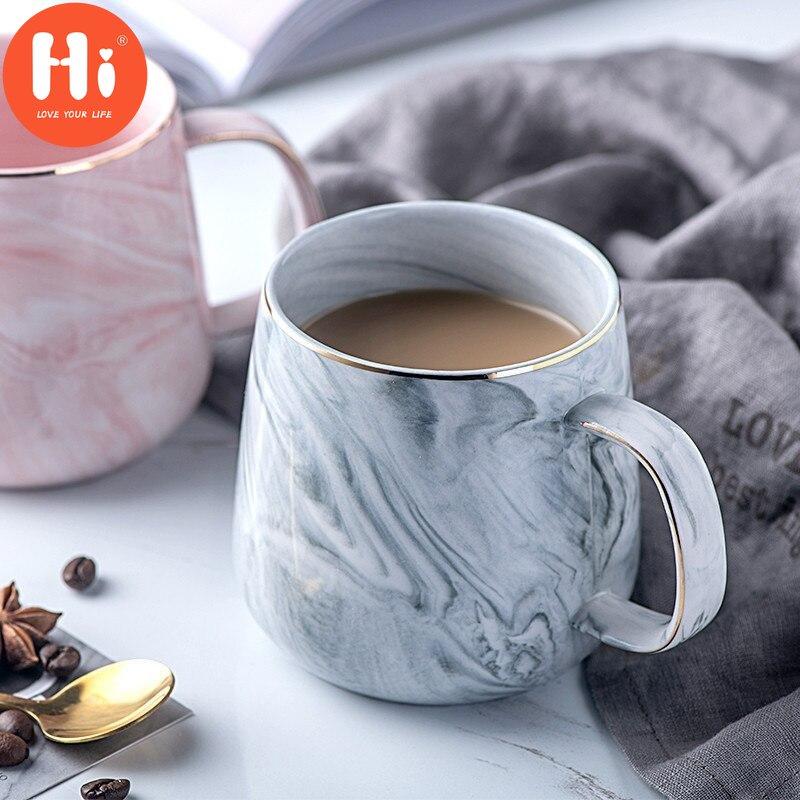 Hi Creative European Phnom Penh Mléko Hrnky na kávu Mramorový vzor Snídaně Hrnek na vodu Kancelář Doma Nádobí na pití Šálek čaje Dárky pro milovníky