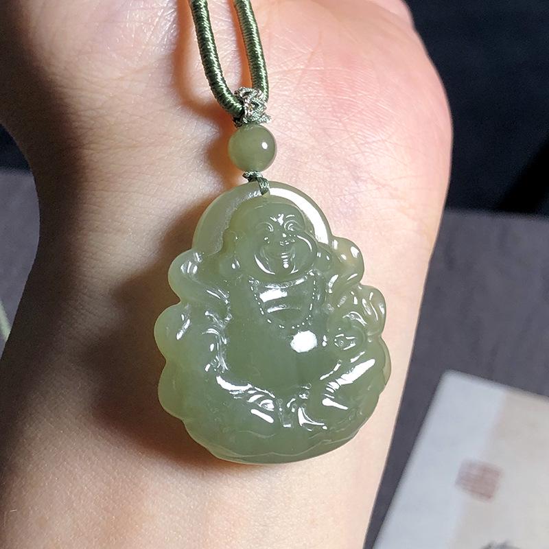 Hetian Jade Pi Xiu Pendant Charm - Qingbai Stone Necklace for Couples