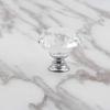 10Pcs/set 30mm Diamond Shape Design Crystal Glass Knobs Cupboard Drawer Pull Kitchen Cabinet Door Wardrobe Handles Hardware