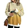 Women's Flannel Leopard Print Top, Round Neck Two-Piece Blouse for Casual Wear