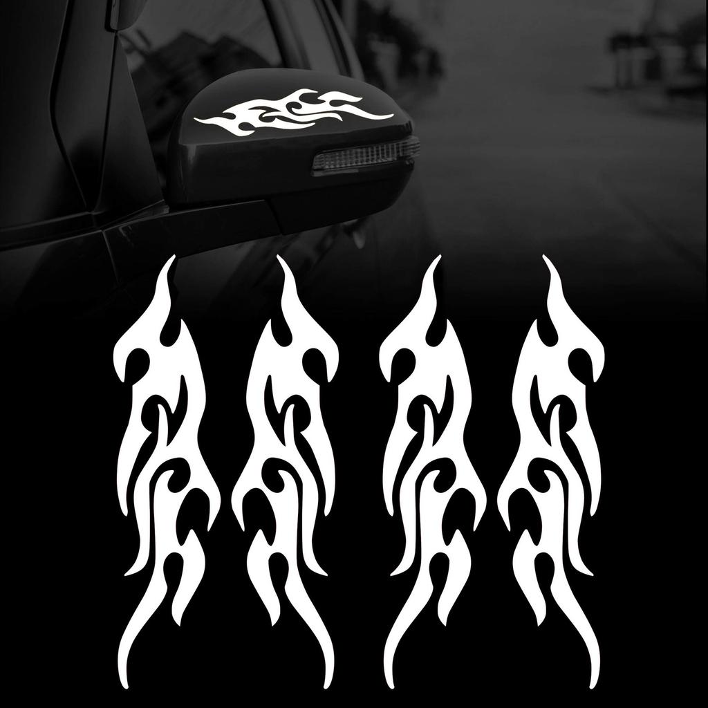 TOMALL 4pcs 19cm Frame Reflective Sticker Car Frame Racing Sports Stripe Decal Golf Cart