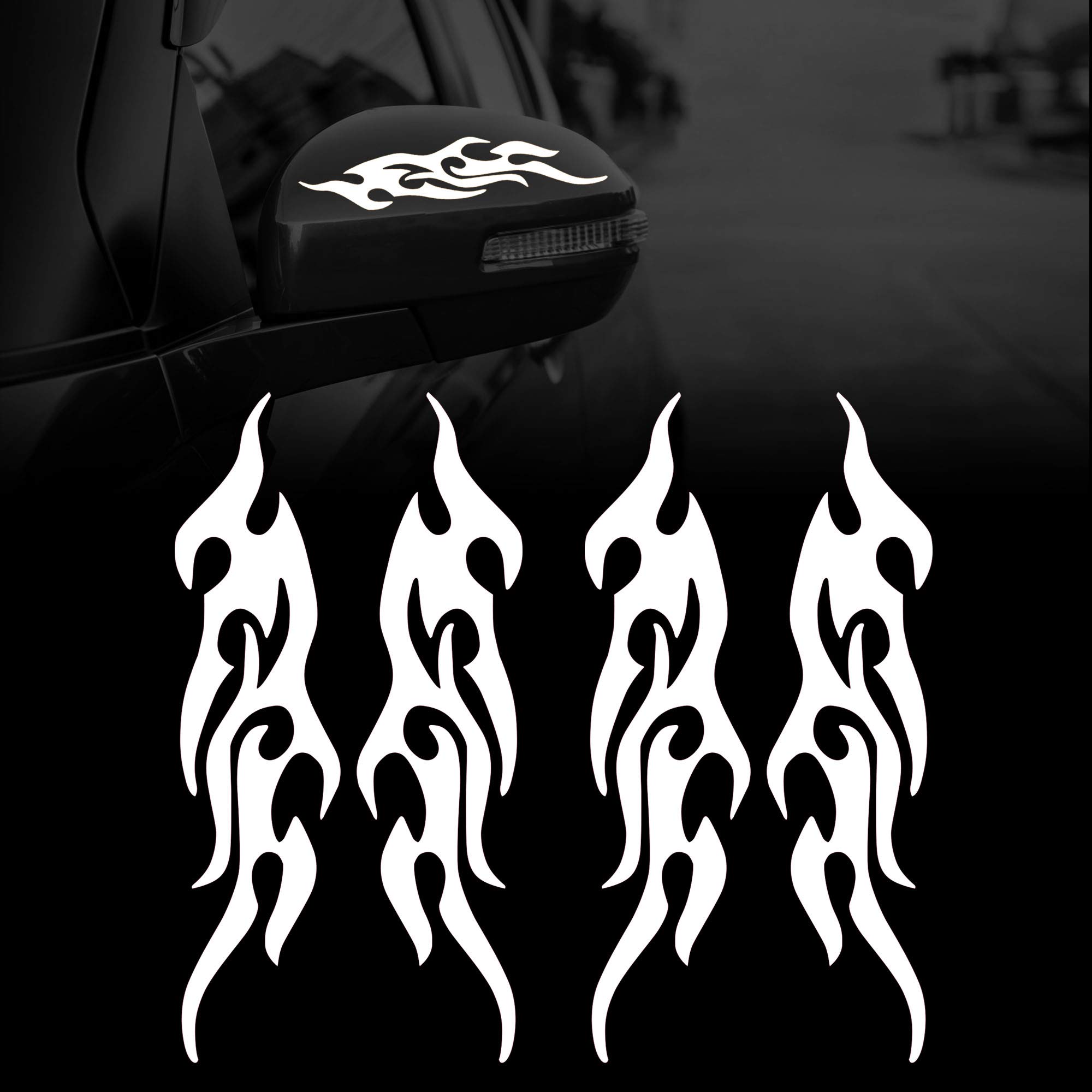 

TOMALL 4pcs 19cm Frame Reflective Sticker Car Frame Racing Sports Stripe Decal Golf Cart белый