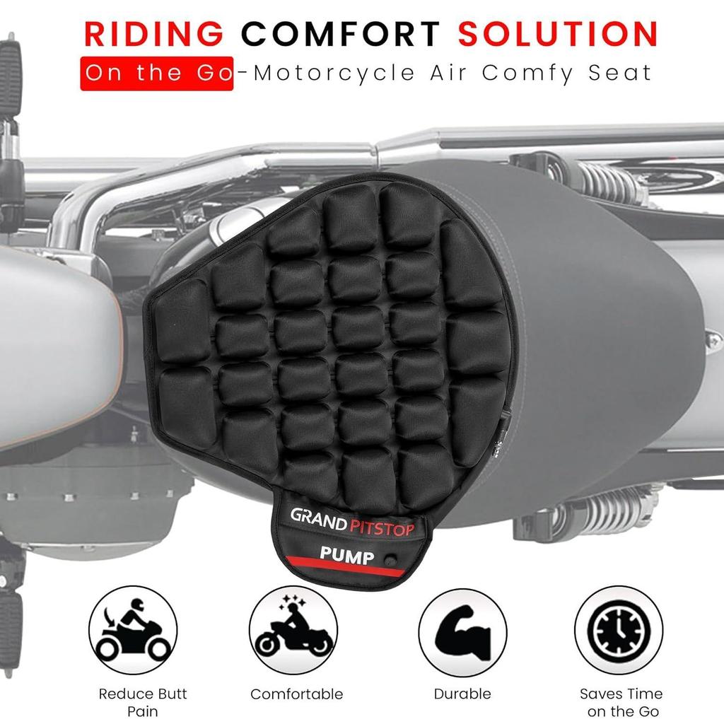 Polyester Inflatable Air Seat Cushion with Pump|Breathable Mesh Cover&Non-Skid Bottom|Ideal for Medical,Office,Home,Motorcycle