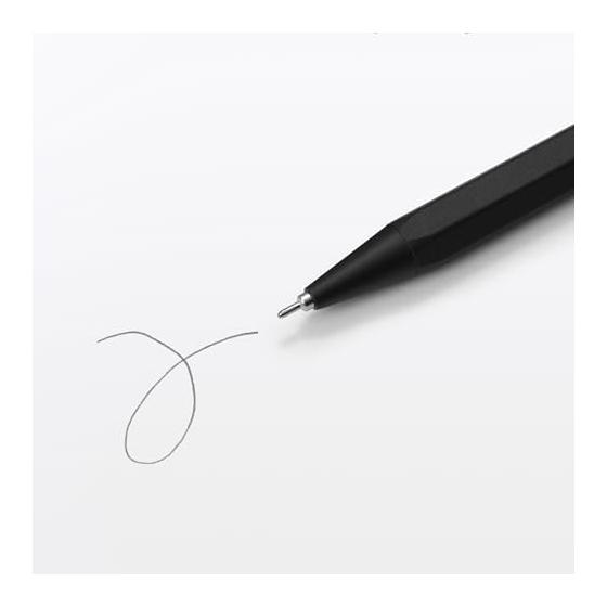 MUJI Aluminum Hexagonal Ballpoint Pen, Black, 0.7mm Needle Tip, 23079945