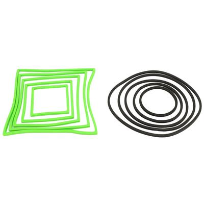 10 Stück Aquarium Schwimmpflanzen-Koral 5 Schwarze Runde 5 Grüne Quadratische 8‑20cm EVA Fütterungsringe für Fische