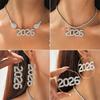 Exaggerated Happy New Year Earrings Aesthetic 2026 Necklace Trendy 2026 Jewelry Suit  Girls