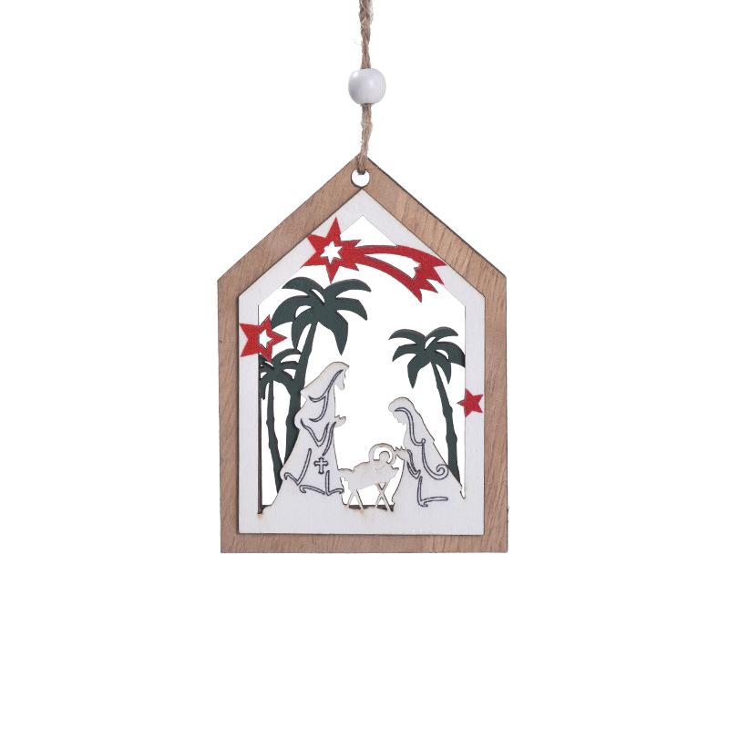 

Christmas Decorations, Pentagram Ornaments, Christmas Tree House, Nativity of Jesus, Wooden Ornaments, Creative Christmas Tree Ornaments