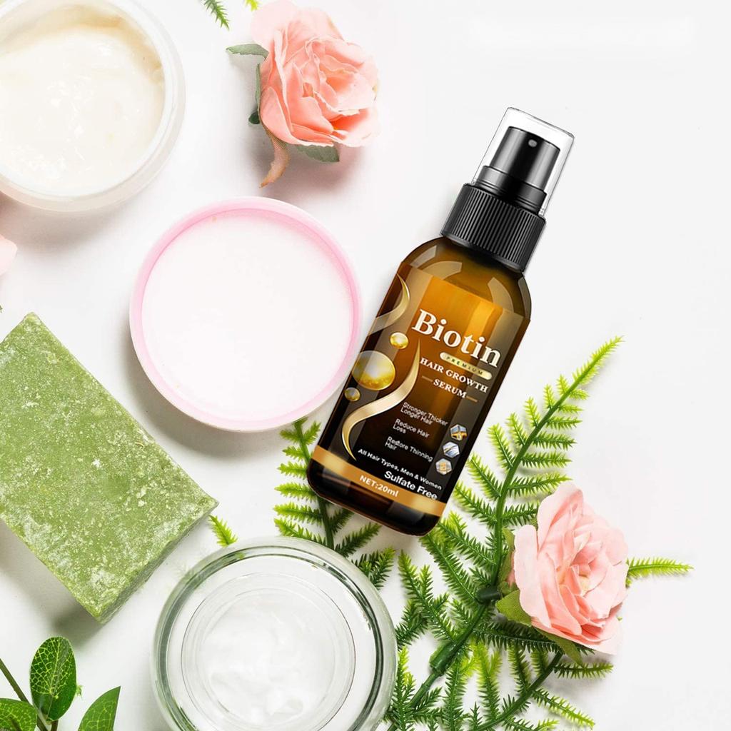 Haarpflegelösung, Biotin Haarwachstumsspray, Verdickendes Kräuterserum, Für alle Haartypen (20ml)