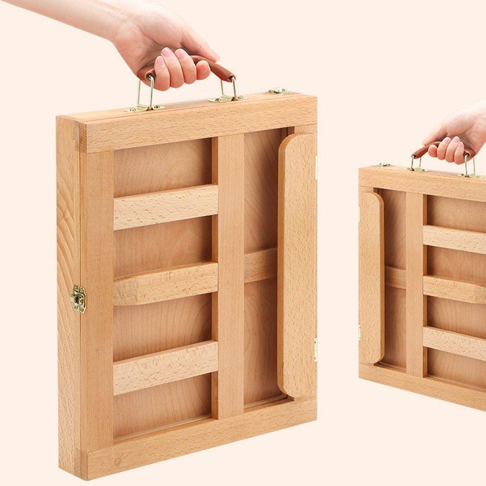 Beech Wood Portable Wooden Table Easel Multifunction Oil Paint Easel Folding Easel  For Artists