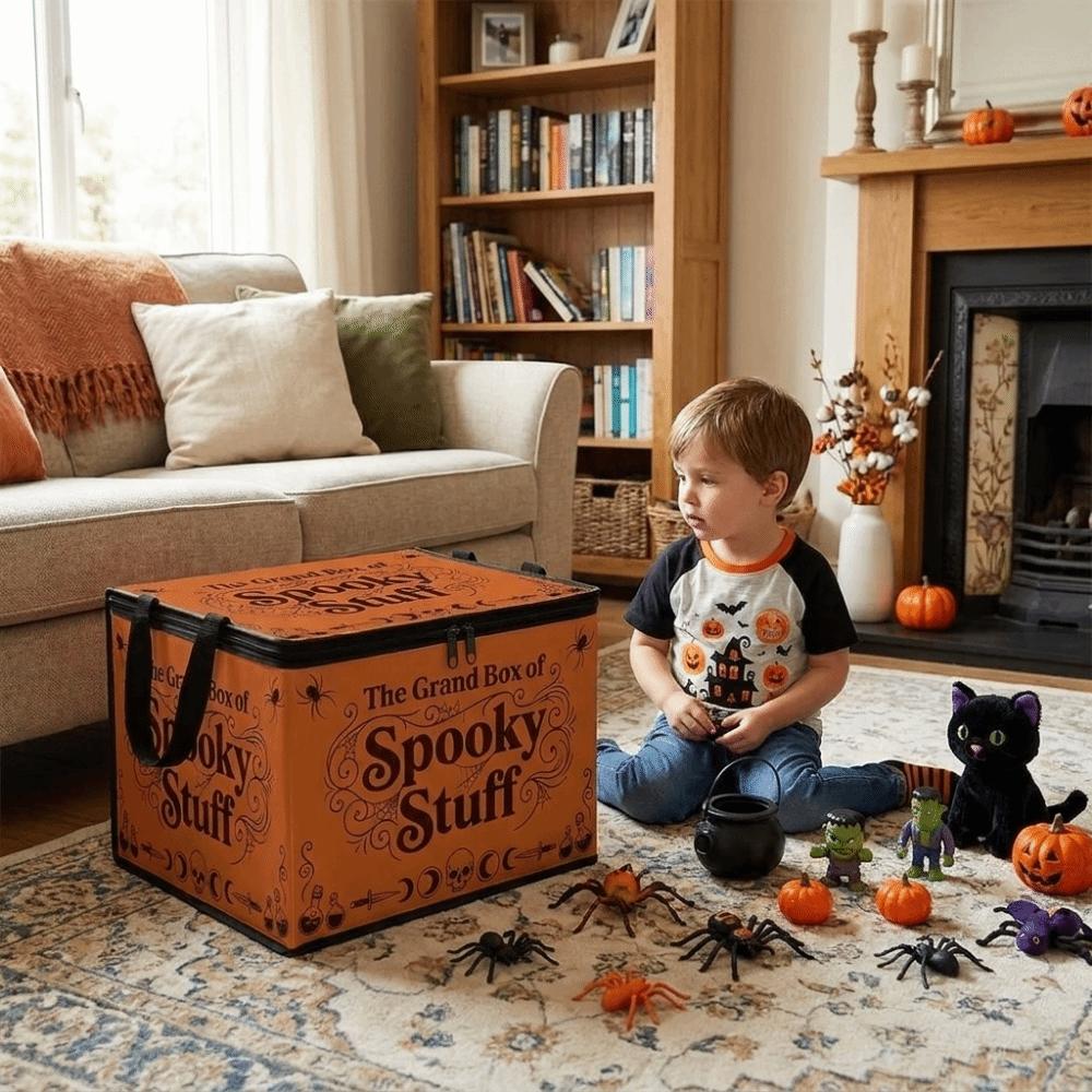 Large Capacity Spooky Stuff Storage Container Space Saving Gothic Storage Basket Bedroom
