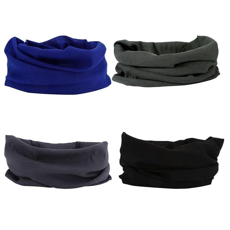Used [NEW] [SMEHCF] Multi-purpose Bandanas 4 Pack for Women Men Headband Balaclava Hair Head Scarf Face Half Airsoft Paintball Mask Neck Gaiter