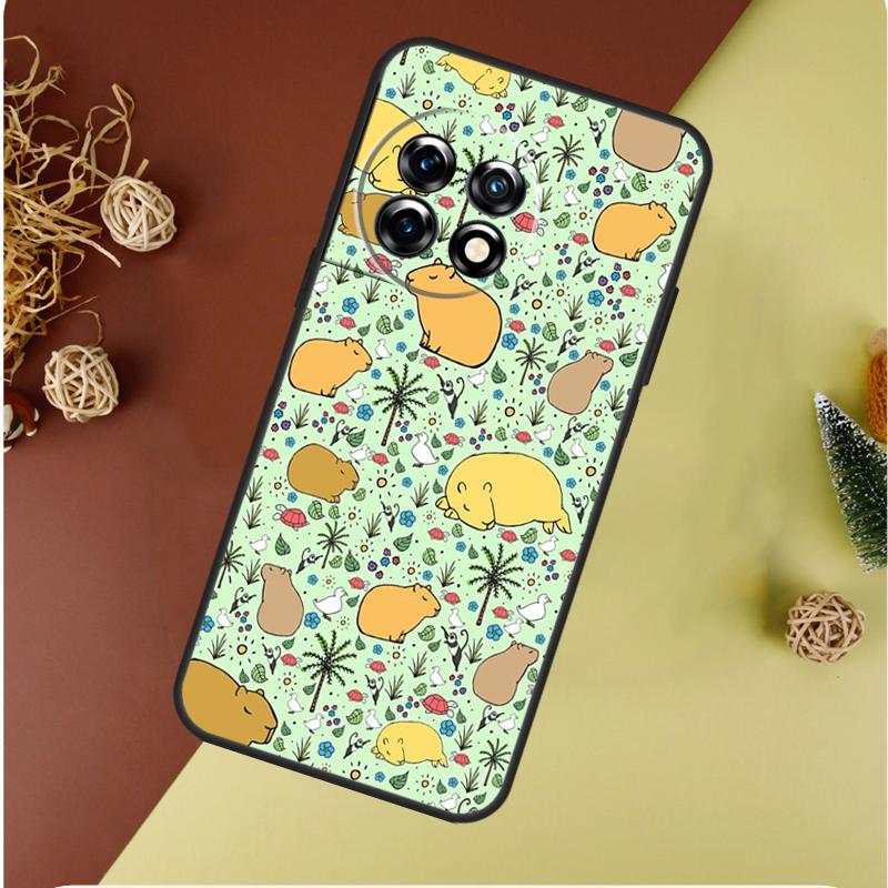 Capybara  Lovely Animal For OnePlus 13 13R 12 12R 11 9 10 Pro 8T 9RT 10T 10R Nord 4 CE 2 3 Lite N20 N30 Phone Case