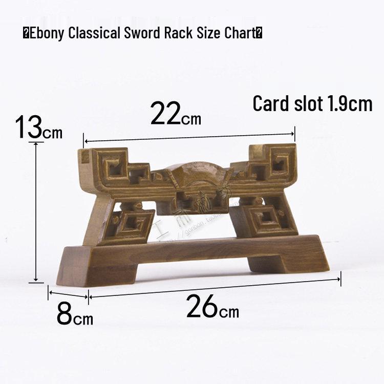 Classic Rosewood and Ebony Sword Display Stand - Solid Wood Knife Rest for Living Room
