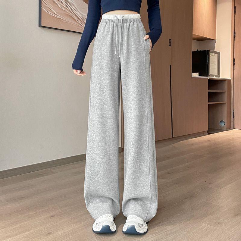 

Women s Dark Blue Slim Wide-Leg Winter 2026 Sports Pants - Petite Slimming Straight-Leg Casual Pants M for 100-110 jin