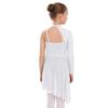 Children’s Dance Dress One Shoulder Long Sleeve Mesh Patchwork Spaghetti Straps Irregular Hem Asymmetrical Style for Lyrical Routine