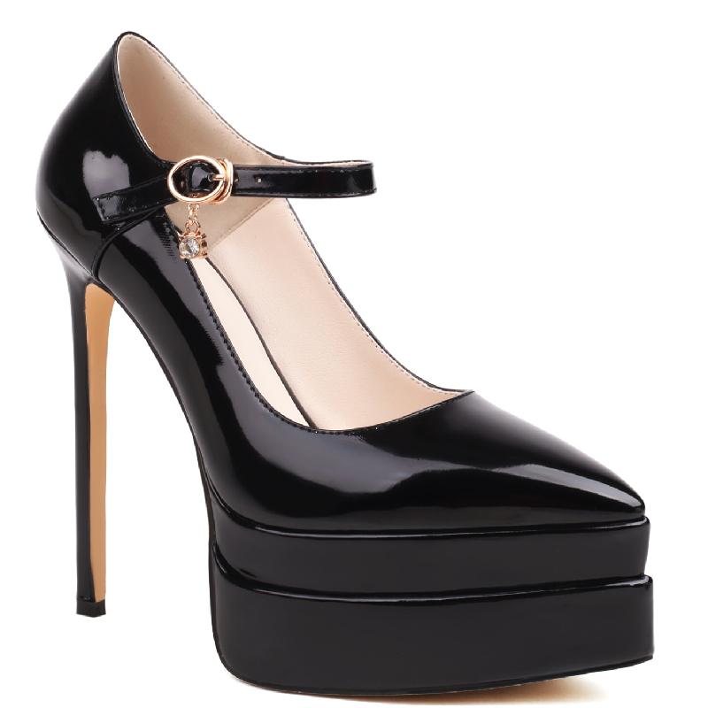 White High Heels Pumps Shoes Woman Platform Elegant 2025 Ankle Strap Black Red Heeled Dress Pumps Party Wedding Shoes Ladies