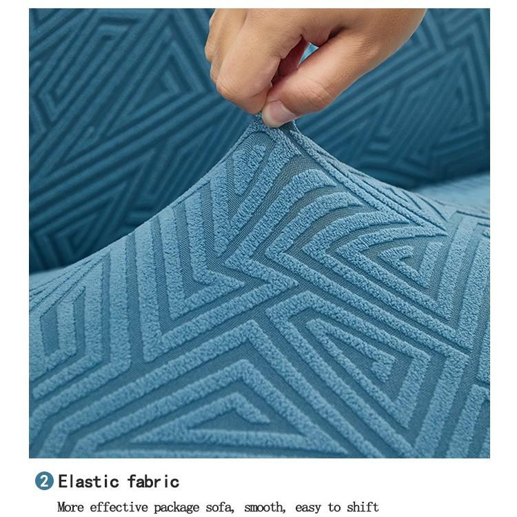 Capa de Sofá Jacquard Espessa All-Inclusive com Saia Elástica, Capa de Sofá Simples Universal para Quatro Estações Antiderrapante