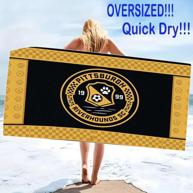 Pittsburgh Riverhounds Print Beach Towel, Large Soft Quick Dry Towel for Beach Camping Swimming