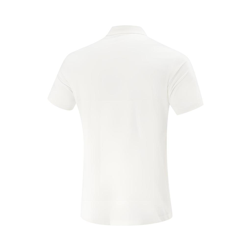 Li-Ning Fitness Series Solid Color Soft Comfortable Breathable Versatile Short Sleeve Polo Shirt Men Tops White APLV283-6