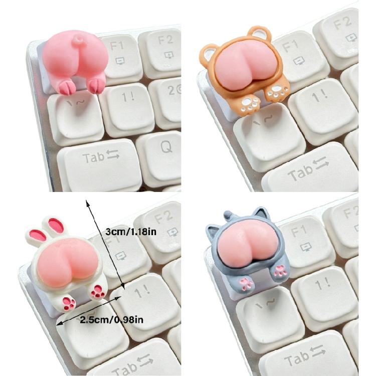 ESC ABS Keycaps Rose Cochon Lapin Chats Ours Fesses Clés d'Animaux 3D pour Passionnés de Claviers Mécaniques