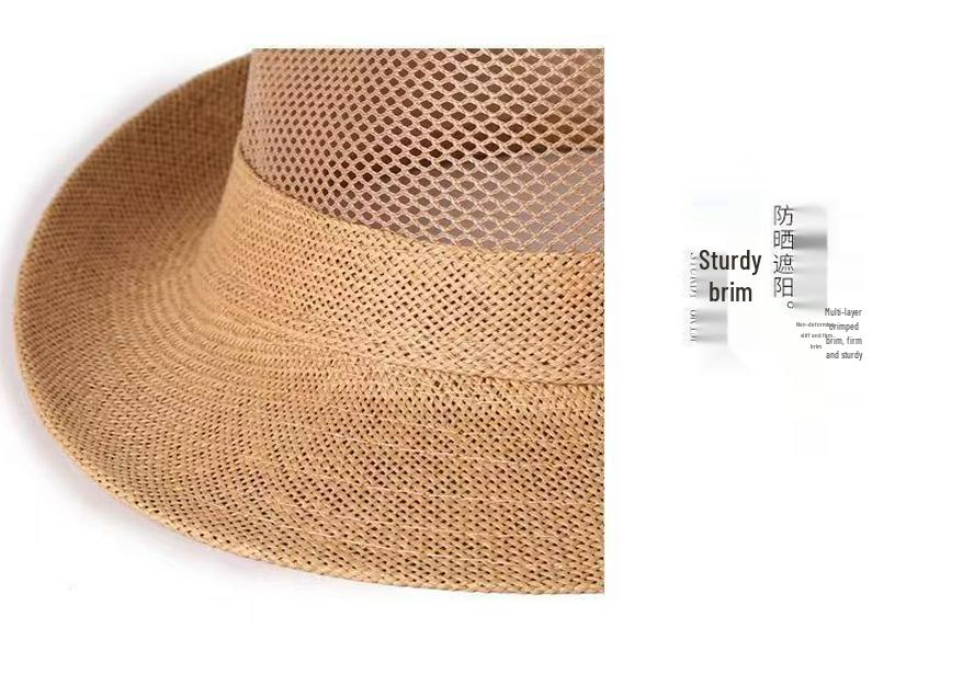 Men's Summer Breathable Mesh Straw Hats - Casual, Cool Outdoor Hats for Middle-Aged and Elderly