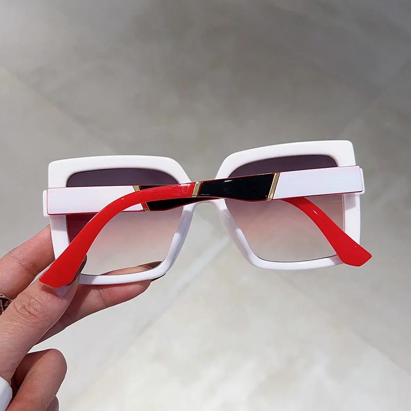 Luxury Brand Designer Oversized Sunglasses Women For Men Vintage Fashion Sun Glasses Popular Punk Big Frame Double Color Shades