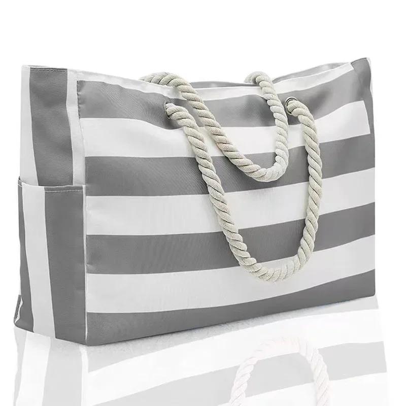 Beach Bags for Women Large Waterproof Beach Tote Bag with Zipper Shoulder Bags Waterproof Sandproof Swim Pool Bag Large Tote