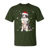 Santa Border Collie Christmas Tree Light Pajama Dog X-Mas T-Shirt