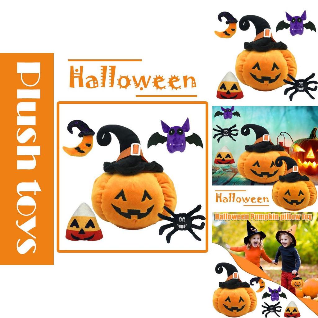 Halloween Pumpkin Plush Toy Sofa Throw Pillowcase Home Decor Bat Spider Rice Ball