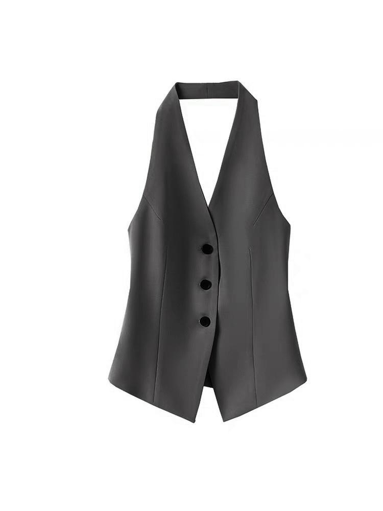 

Summer Ne Hanging Suit Vest Women s Sle 2026 New Top Design Sensation Single Wear Women Outer oulder Pad S