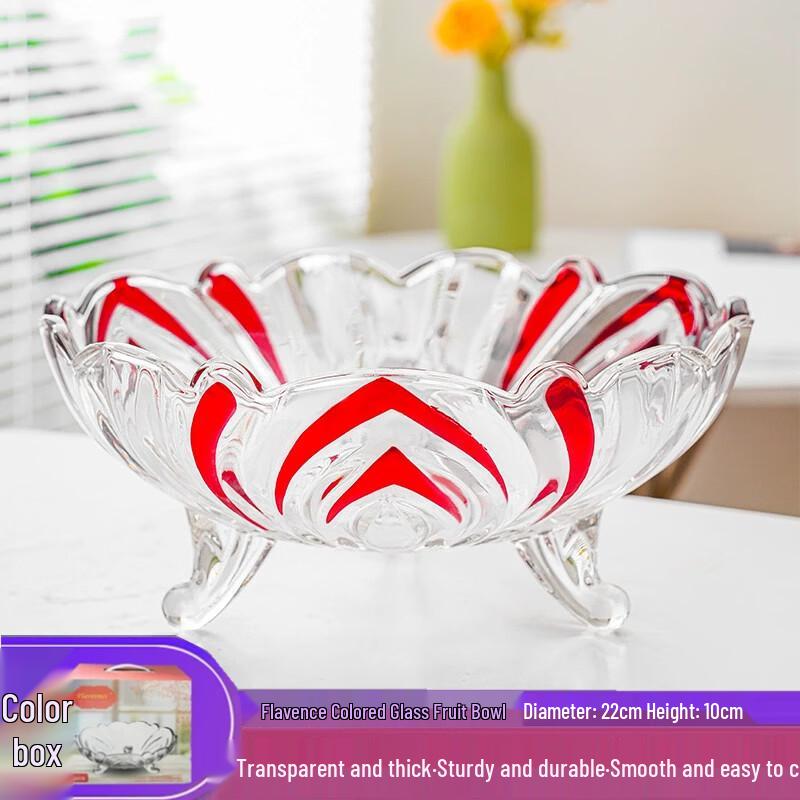 Flavinmci Crystal Glass Fruit and Snack Plate