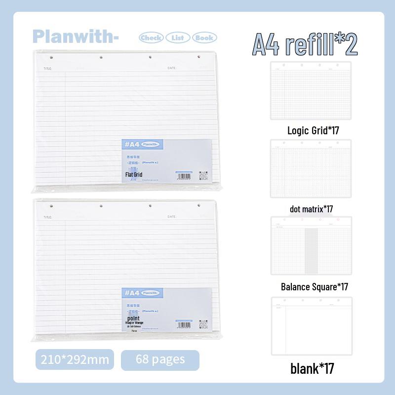 A4 Mind Map Loose-Leaf Binder for Graduate Exams with B5 Refill, Top-Bound Notebook