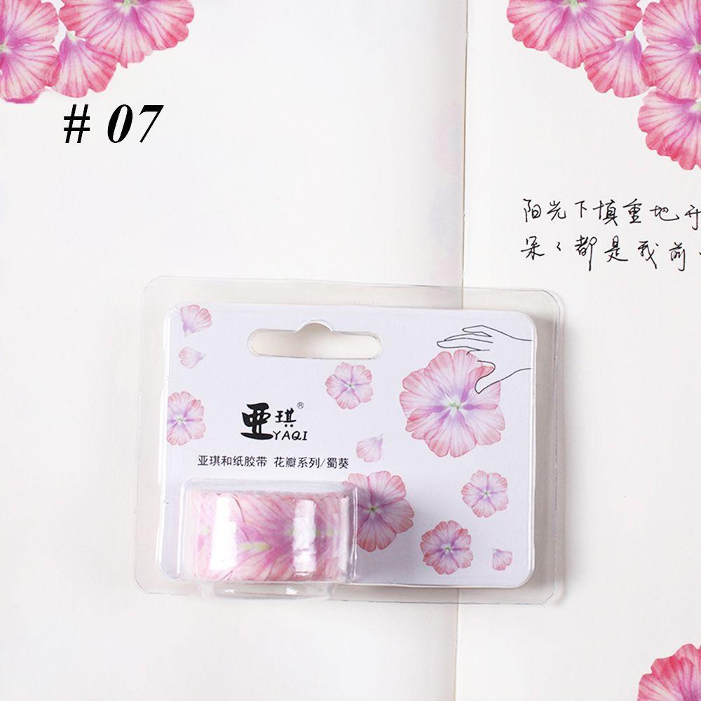 

200PCS Adhesive Sticker Decorative Masking Tape Scrapbooking Flower Petals Tape Sticky Paper 7