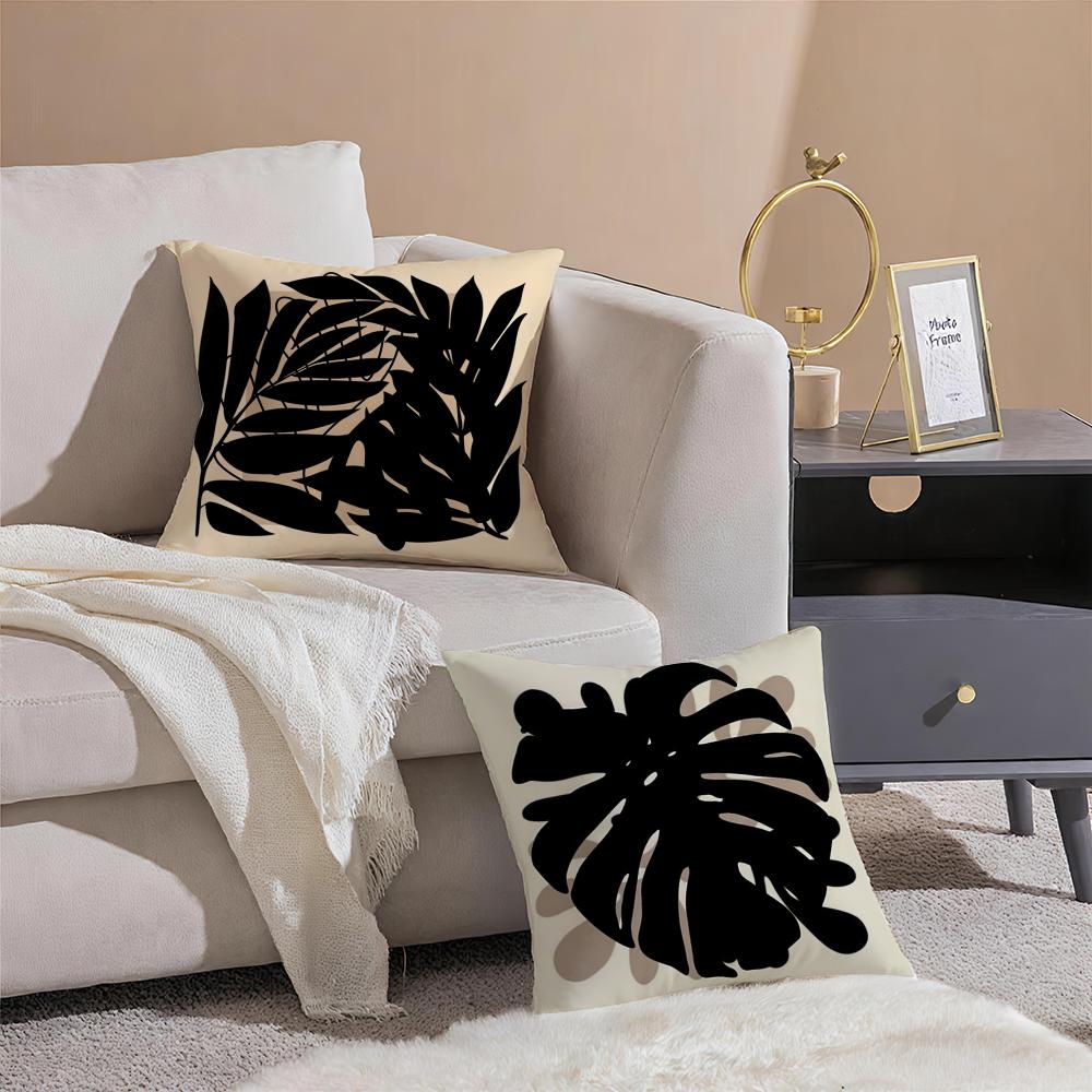 Classic Modern Flowers Cushion Cover Anti-dustmite Pillowcase Invisible Zipper Silky Short Plush Sofa Cushion Cover