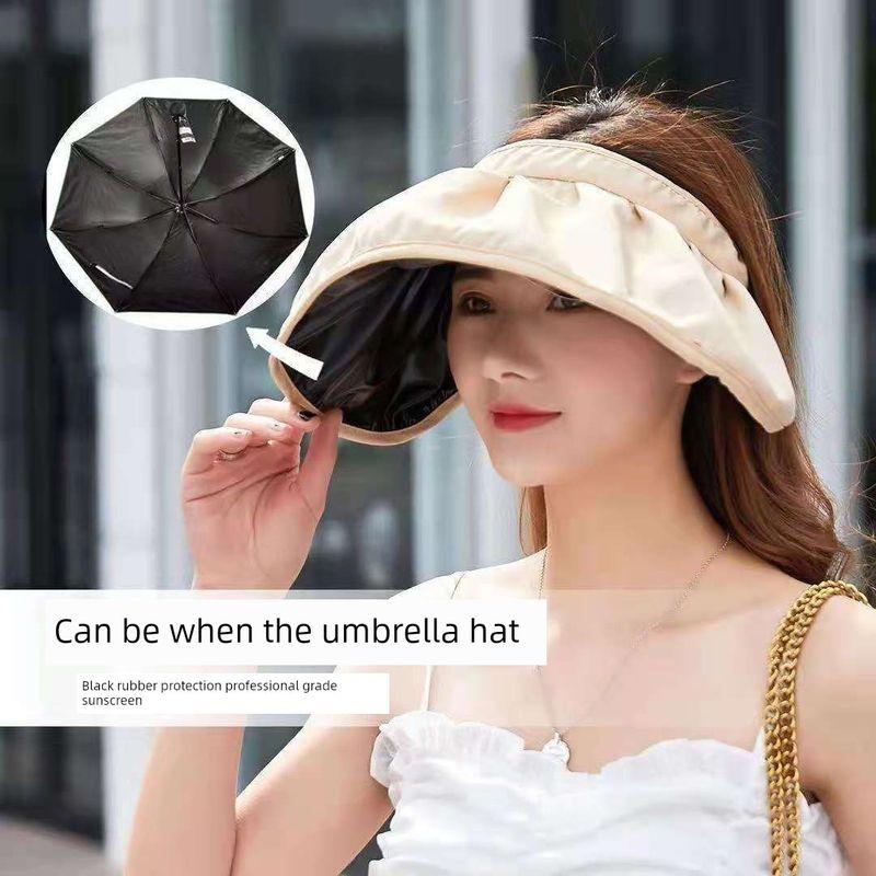 

Shell-like Bonnet Headband Hat Female K-style UV Sun Protection Sun Hat Face-Covering Fisherman Hat Sun Protection Cute Topless Hat [Vinyl] Beige