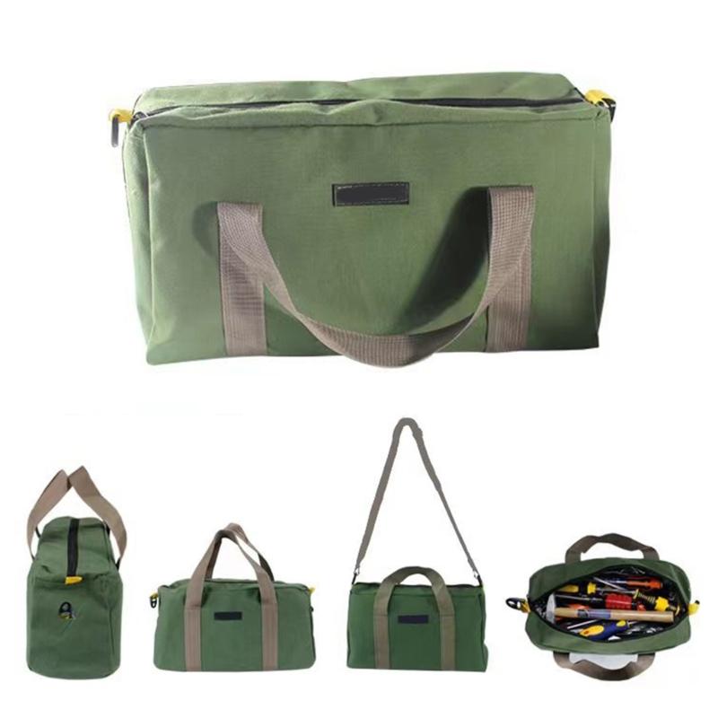 Large Capacity Handbag Tool Storage Bag Power Tool Organizers Pouches Heavy Duty Canvas Tool Bag Wide Mouth Tool Bag