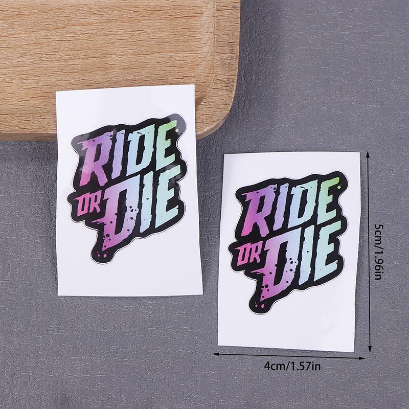 2Pcs Ride Or Die Bike Frame Stickers Bicycle Top Tube Waterproof Vinyl Decals For Mtb Bicycle Decorative Motorcycle Accessories