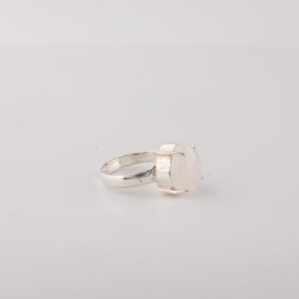 Natürlicher Regenbogenmondstein Edelstein 925 Sterling Silber Statement Damenring Für Alle Anlässe RR-81-23