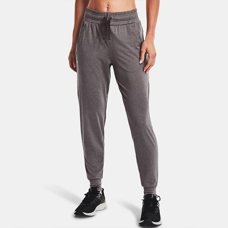 Under Armour Knitted Sweatpants Women's Carbon Heather Light Gray Moderate Cuffed Pants Unisex 1369385-019